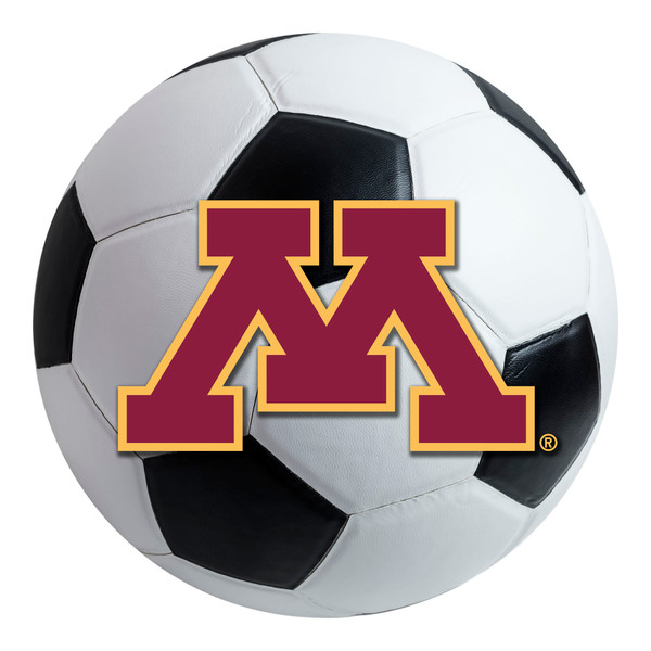 University of Minnesota - Minnesota Golden Gophers Soccer Ball Mat Block M Primary Logo White