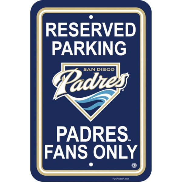 San Diego Padres 12 in. x 18 in. Plastic Reserved Parking Sign