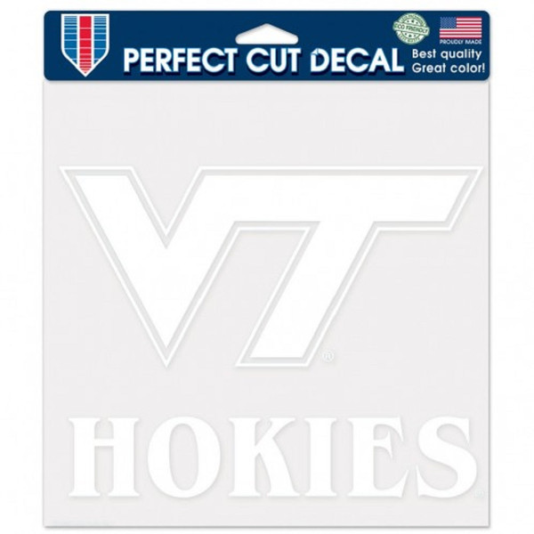Virginia Tech Hokies Decal 8x8 Perfect Cut White