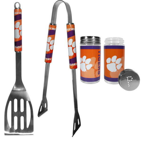 Clemson Tigers 2pc BBQ Set with Tailgate Salt & Pepper Shakers