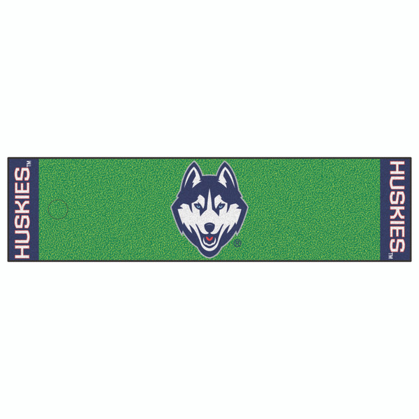 University of Connecticut - UConn Huskies Putting Green Mat Husky Primary Logo Green