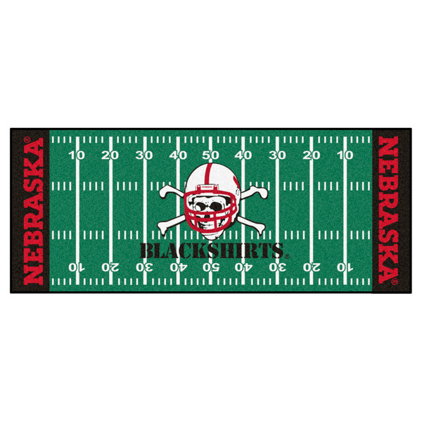 University of Nebraska - Nebraska Cornhuskers Football Field Runner Blackshirts Alternate Logo Green