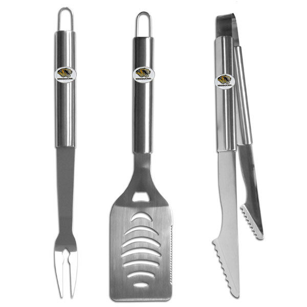 Missouri Tigers 3 pc Stainless Steel BBQ Set