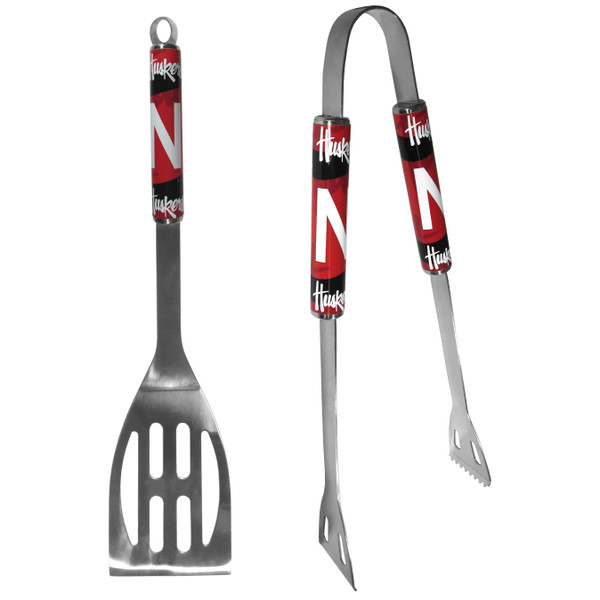 Nebraska Cornhuskers 2 pc Steel BBQ Tool Set