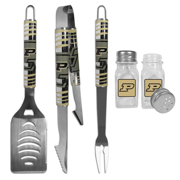 Purdue Boilermakers 3 pc Tailgater BBQ Set and Salt and Pepper Shakers