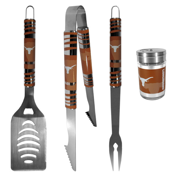 Texas Longhorns 3 pc Tailgater BBQ Set and Season Shaker