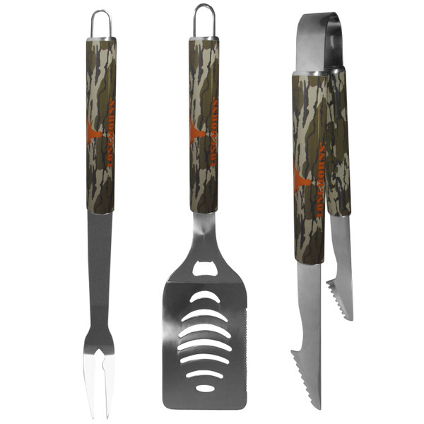 Texas Longhorns 3 pc BBQ Set w/Mossy Oak Camo