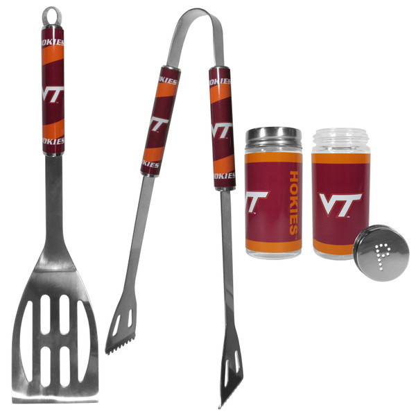 Virginia Tech Hokies 2pc BBQ Set with Tailgate Salt & Pepper Shakers