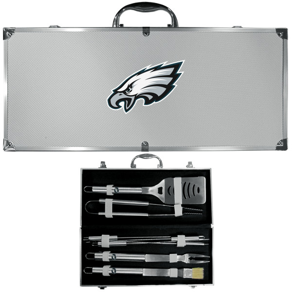 Philadelphia Eagles 8 pc Stainless Steel BBQ Set w/Metal Case