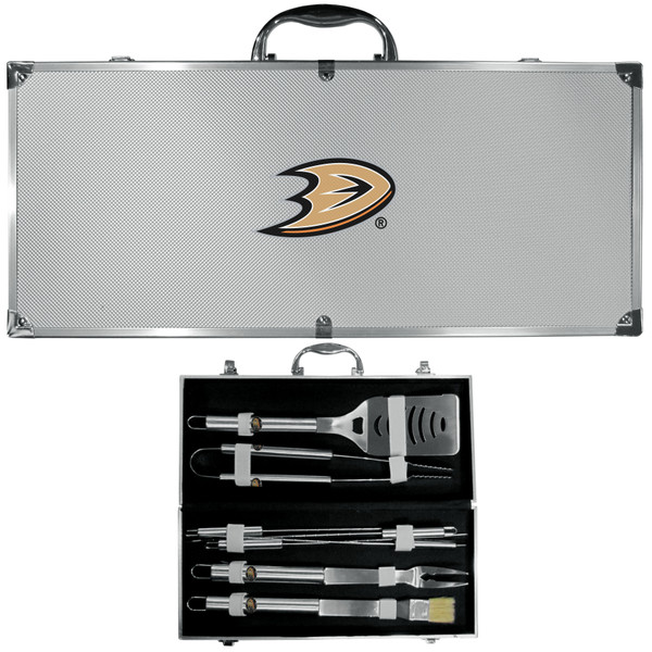 Anaheim Ducks® 8 pc Stainless Steel BBQ Set w/Metal Case