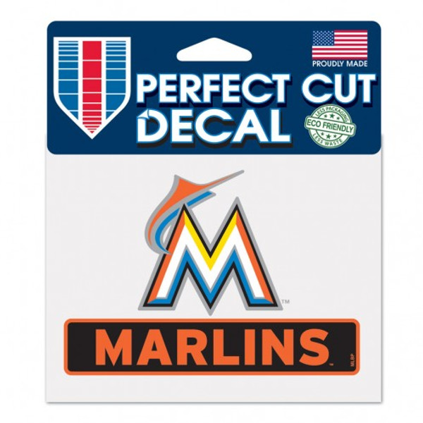 Miami Marlins Decal 4.5x5.75 Perfect Cut Color