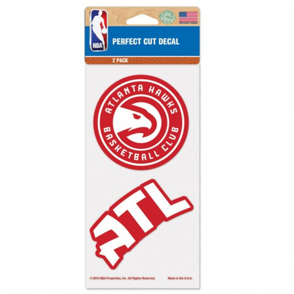 Atlanta Hawks Decal 4x4 Perfect Cut Set of 2