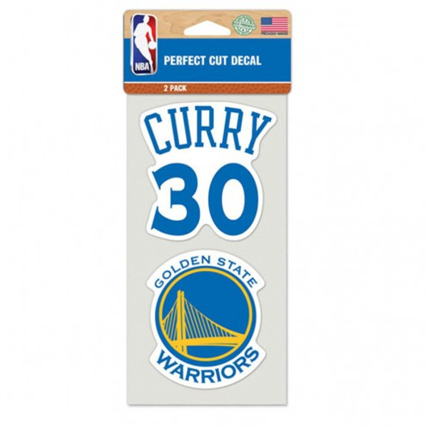Golden State Warriors Steph Curry Decal 4x4 Die Cut Set of 2