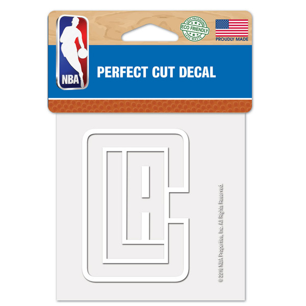 Los Angeles Clippers Decal 4x4 Perfect Cut White