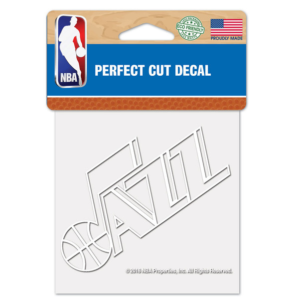 Utah Jazz Decal 4x4 Perfect Cut White