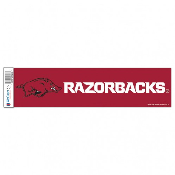 Arkansas Razorbacks Decal 3x12 Bumper Strip Style