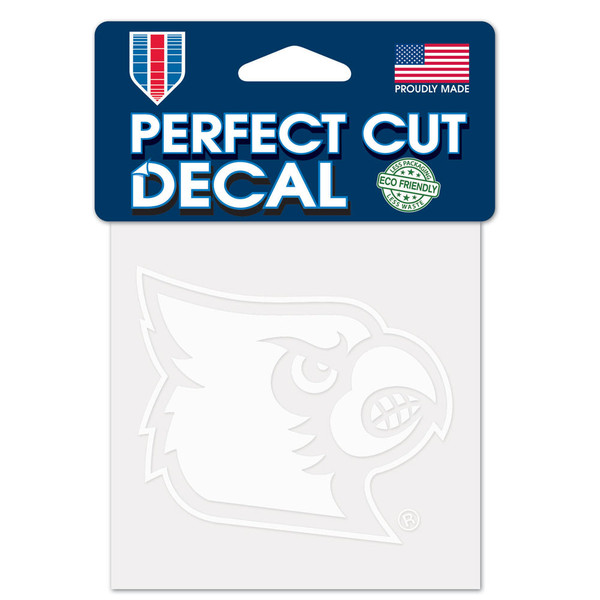 Louisville Cardinals Decal 4x4 Perfect Cut White