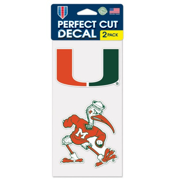 Miami Hurricanes Set of 2 Die Cut Decals