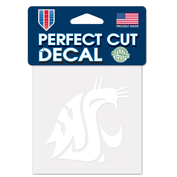 Washington State Cougars Decal 4x4 Perfect Cut White