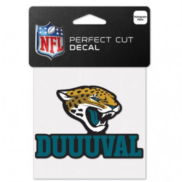 Jacksonville Jaguars Decal 4x4 Perfect Cut Color Slogan