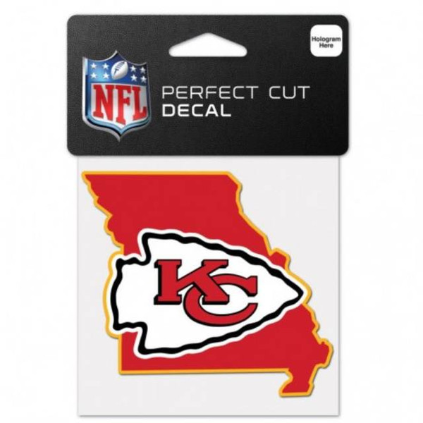 Kansas City Chiefs Decal 4x4 Perfect Cut Color State Shape