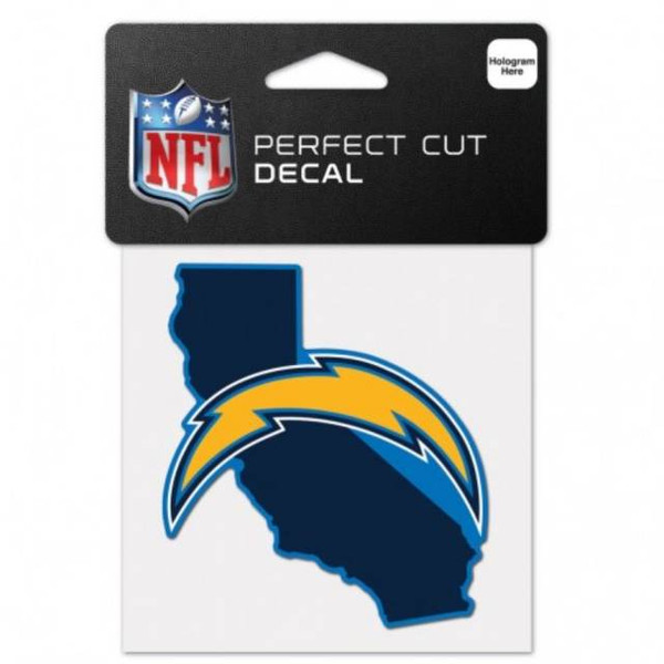 Los Angeles Chargers Decal 4x4 Perfect Cut Color State Shape