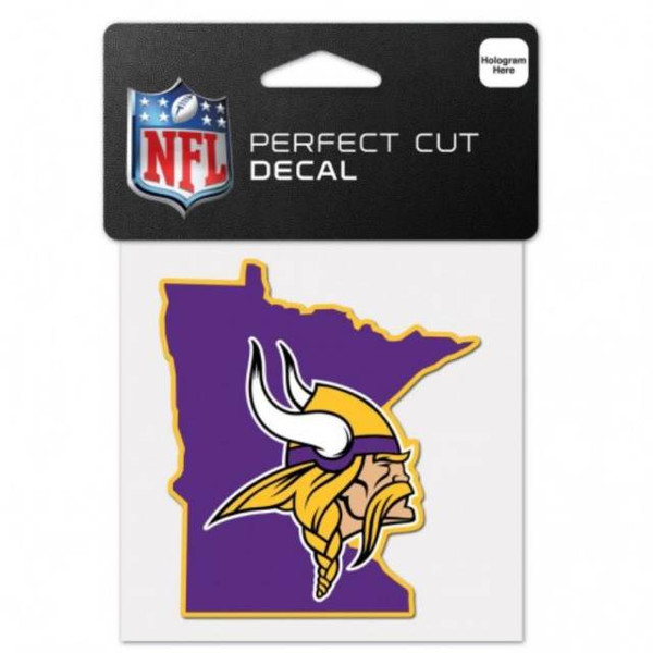 Minnesota Vikings Decal 4x4 Perfect Cut Color State Shape