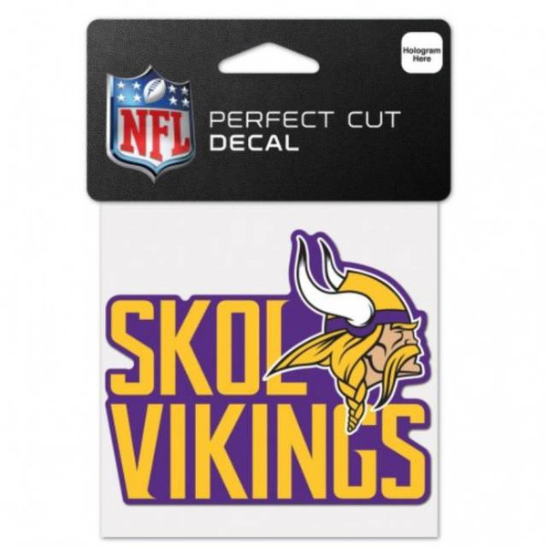 Minnesota Vikings Decal 4x4 Perfect Cut Color Slogan