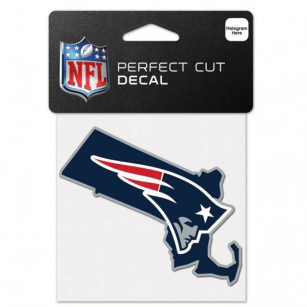 New England Patriots Decal 4x4 Perfect Cut Color State Shape
