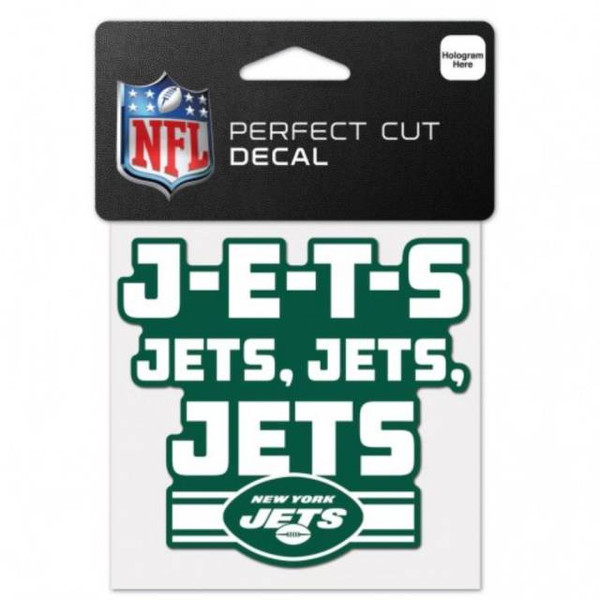 New York Jets Decal 4x4 Perfect Cut Color Slogan