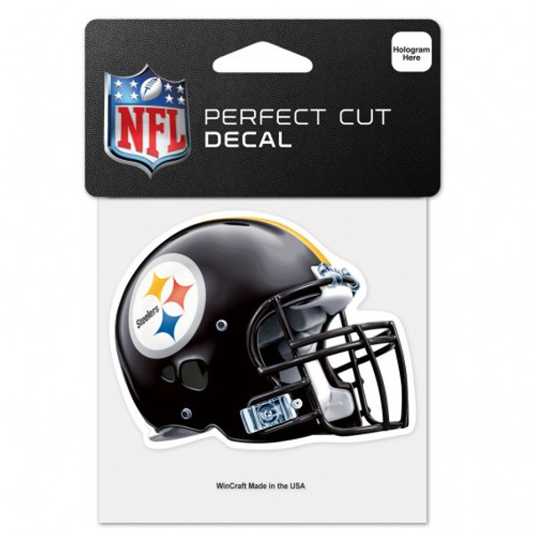 Pittsburgh Steelers Decal 4x4 Perfect Cut Color Helmet Design