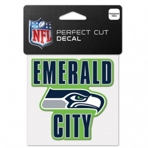 Seattle Seahawks Decal 4x4 Perfect Cut Color Slogan