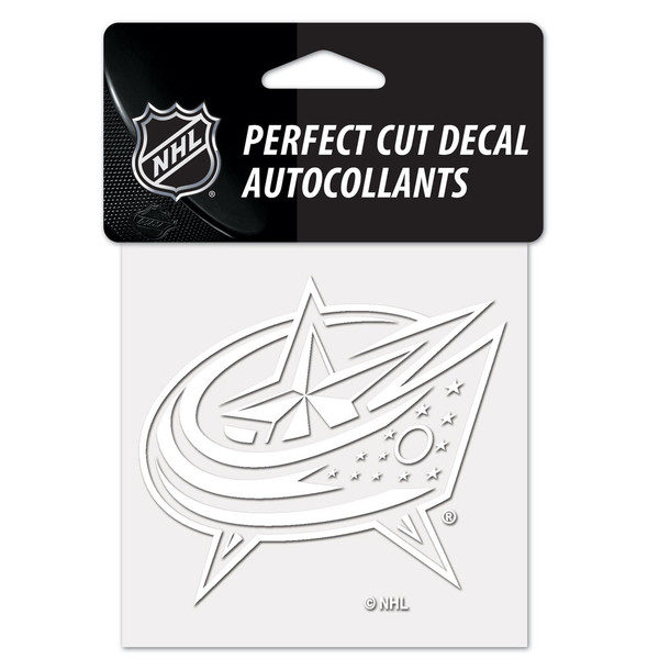 Columbus Blue Jackets Decal 4x4 Perfect Cut White