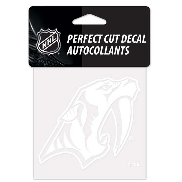 Nashville Predators Decal 4x4 Perfect Cut White