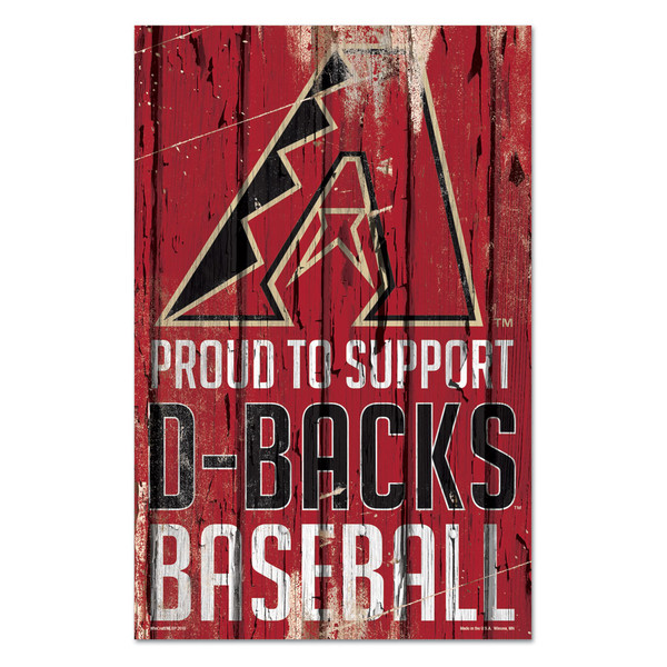 Arizona Diamondbacks Sign 11x17 Wood Proud to Support Design