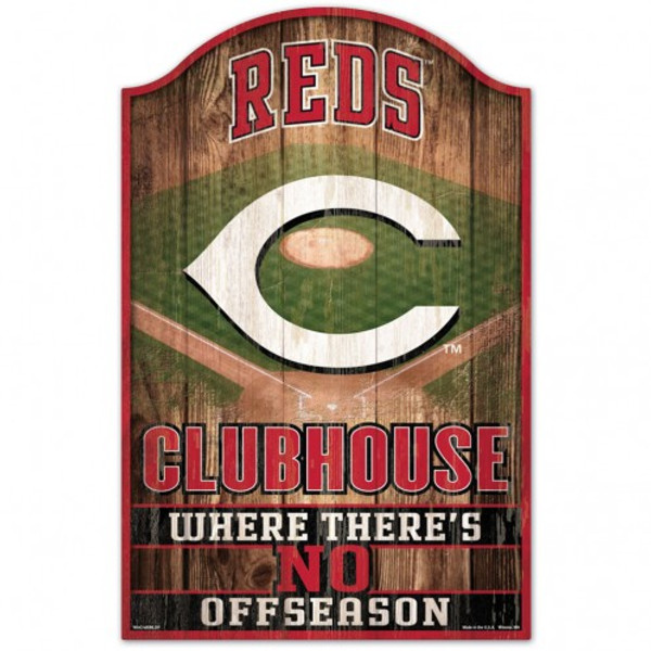 Cincinnati Reds Sign 11x17 Wood Fan Cave Design