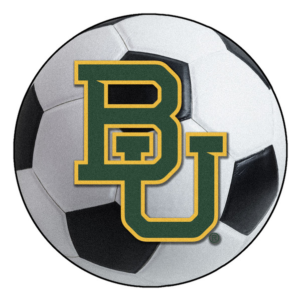 Baylor University - Baylor Bears Soccer Ball Mat Interlocking BU Primary Logo White