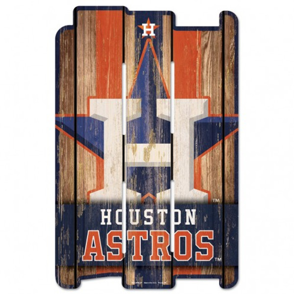 Houston Astros Sign 11x17 Wood Fence Style