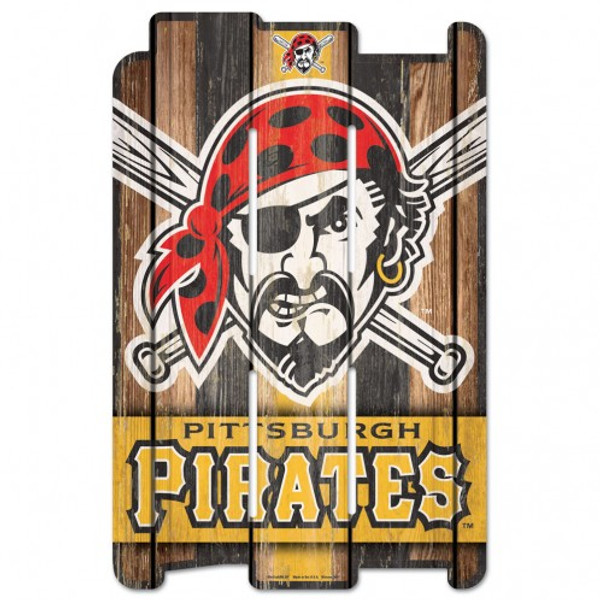 Pittsburgh Pirates Sign 11x17 Wood Fence Style