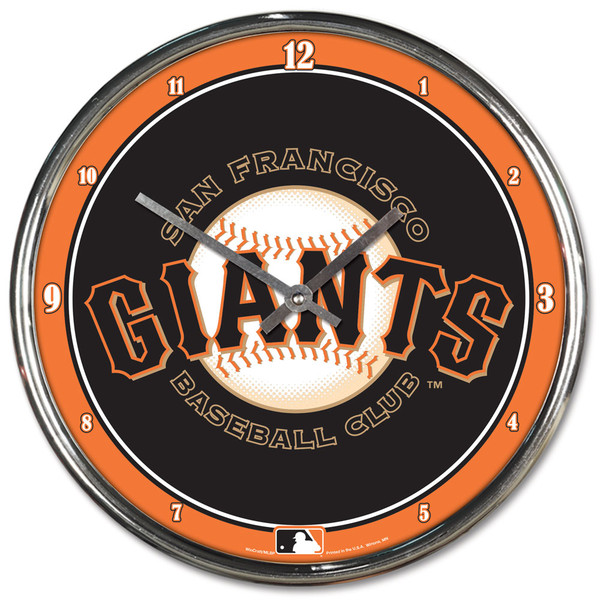 San Francisco Giants Round Chrome Wall Clock