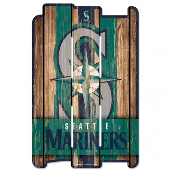Seattle Mariners Sign 11x17 Wood Fence Style