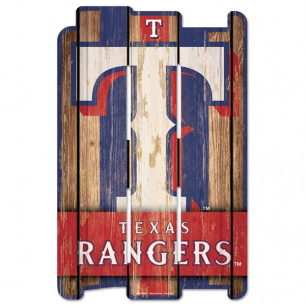 Texas Rangers Sign 11x17 Wood Fence Style