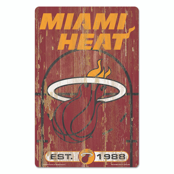 Miami Heat Sign 11x17 Wood Slogan Design