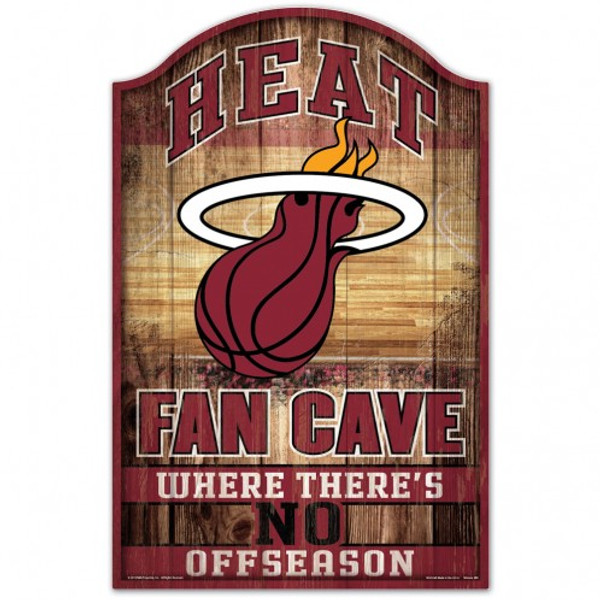 Miami Heat Sign 11x17 Wood Fan Cave Design