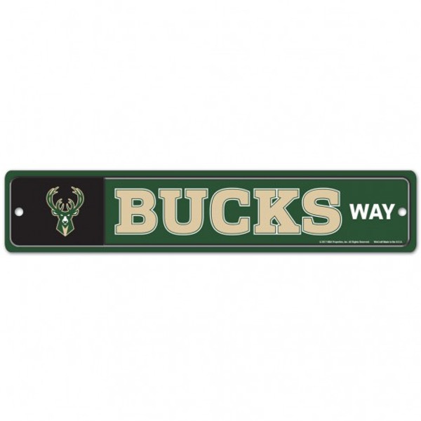 Milwaukee Bucks Sign 3.75x19 Plastic Street Style