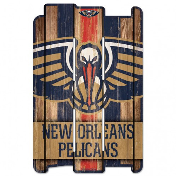 New Orleans Pelicans Sign 11x17 Wood Fence Style