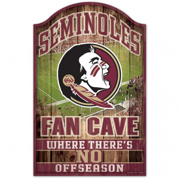 Florida State Seminoles Sign 11x17 Wood Fan Cave Design