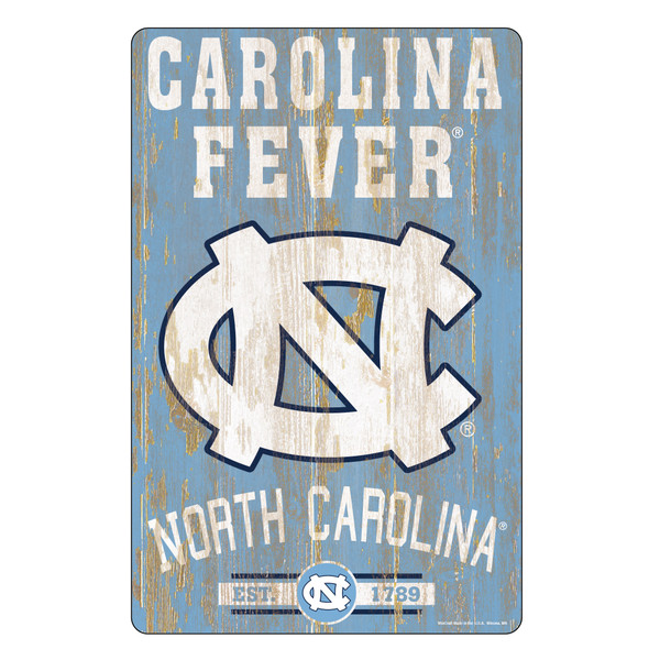 North Carolina Tar Heels Sign 11x17 Wood Slogan Design