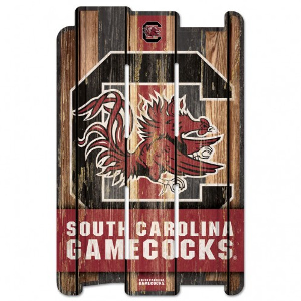 South Carolina Gamecocks Sign 11x17 Wood Fence Style