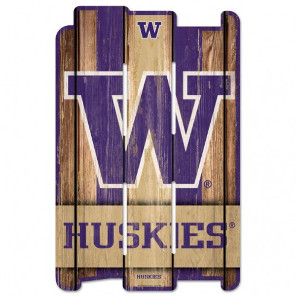 Washington Huskies Sign 11x17 Wood Fence Style